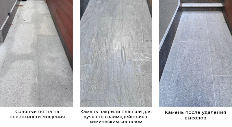 Откуда берутся высолы на камне, и что с ними делать